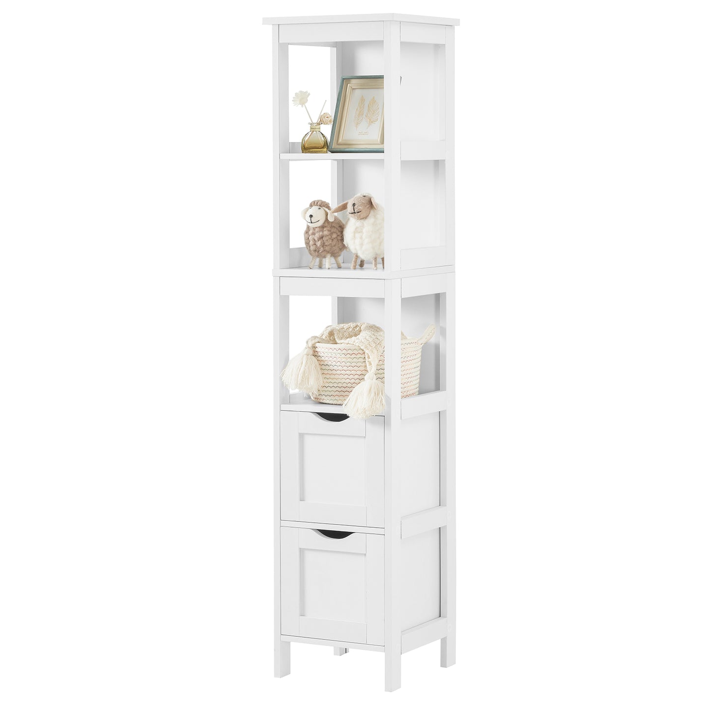 USIKEY 55.7" Storage Cabinet with 2 Drawers