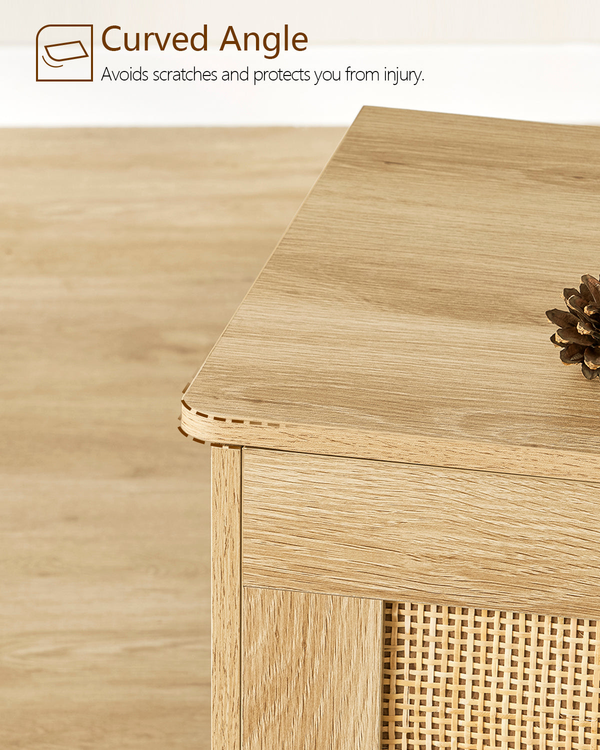 USIKEY 39.4” Storage Chest, Toy Box with 2 Safety Hinges, Rattan Storage Bench with Storage, Toy Chest for Bedroom,