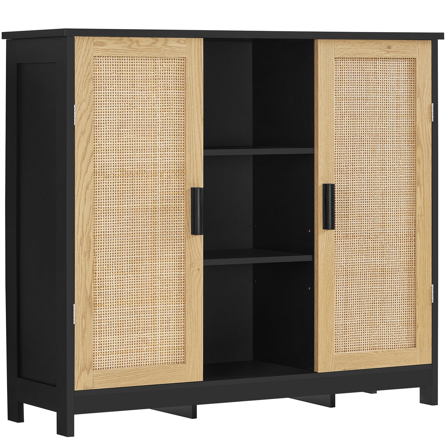 USIKEY Storage Cabinet with 2 Doors and 4 Adjustable Shelves, Buffet Cabinet with Storage, Floor Cabinet for Living Room, Entryway, Kitchen