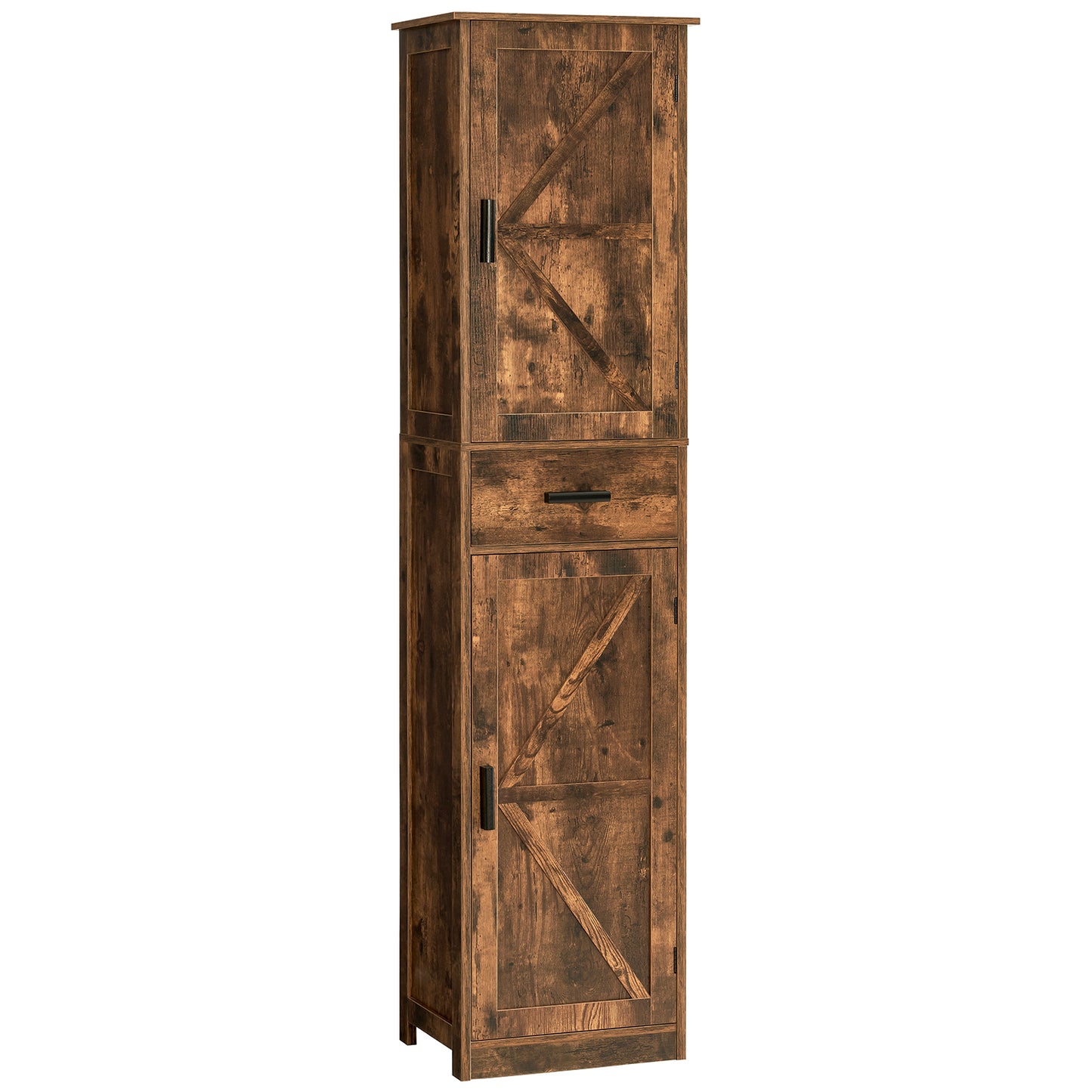 USIKEY 67.1" H Storage Cabinet, Tall Cabinet with 6 Shelves & Drawer, Slim Storage Cabinet with Adjustable Shelves for Living Room, Kitchen