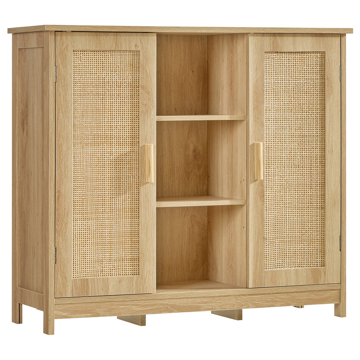 USIKEY Storage Cabinet with 2 Doors and 4 Adjustable Shelves, Buffet Cabinet with Storage, Floor Cabinet for Living Room, Entryway, Kitchen