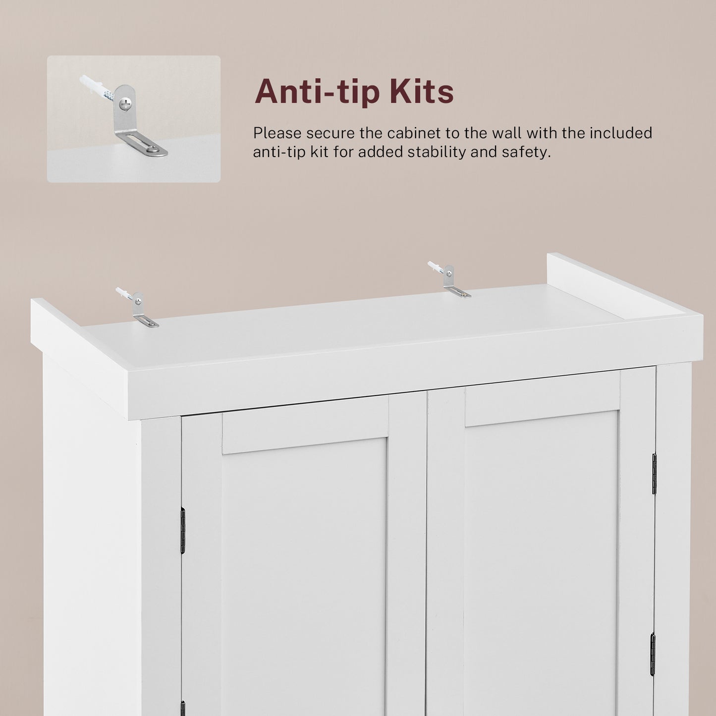 usikey 72?¡À Kitchen Pantry Cabinet, Tall Storage Cabinet with 4 Doors and 1 Drawer, Freestanding Cupboard with 6 Hanging Shelves and Adjustable Shelves for Kitchen, Dining Room,Living Room