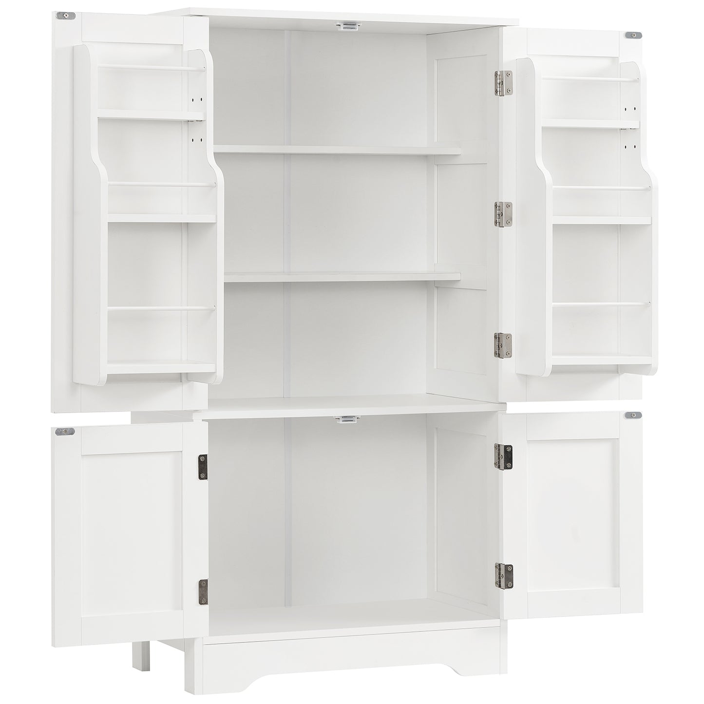 USIKEY Pantry Cabinet, Kitchen Pantry Storage Cabinet with Doors and Adjustable Shelves, Food Pantry for Kitchen, Dining Room, Living Room and Garage
