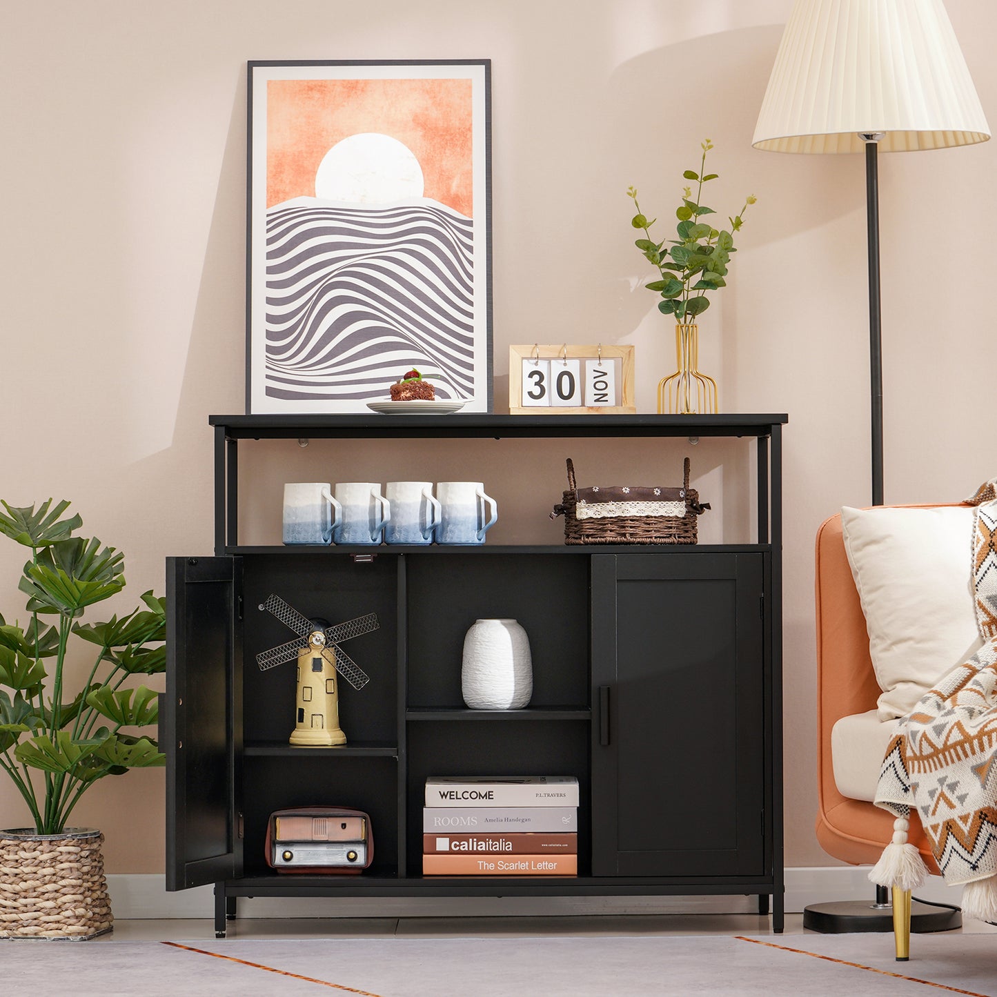 USIKEY Storage Cabinet with 2 Doors