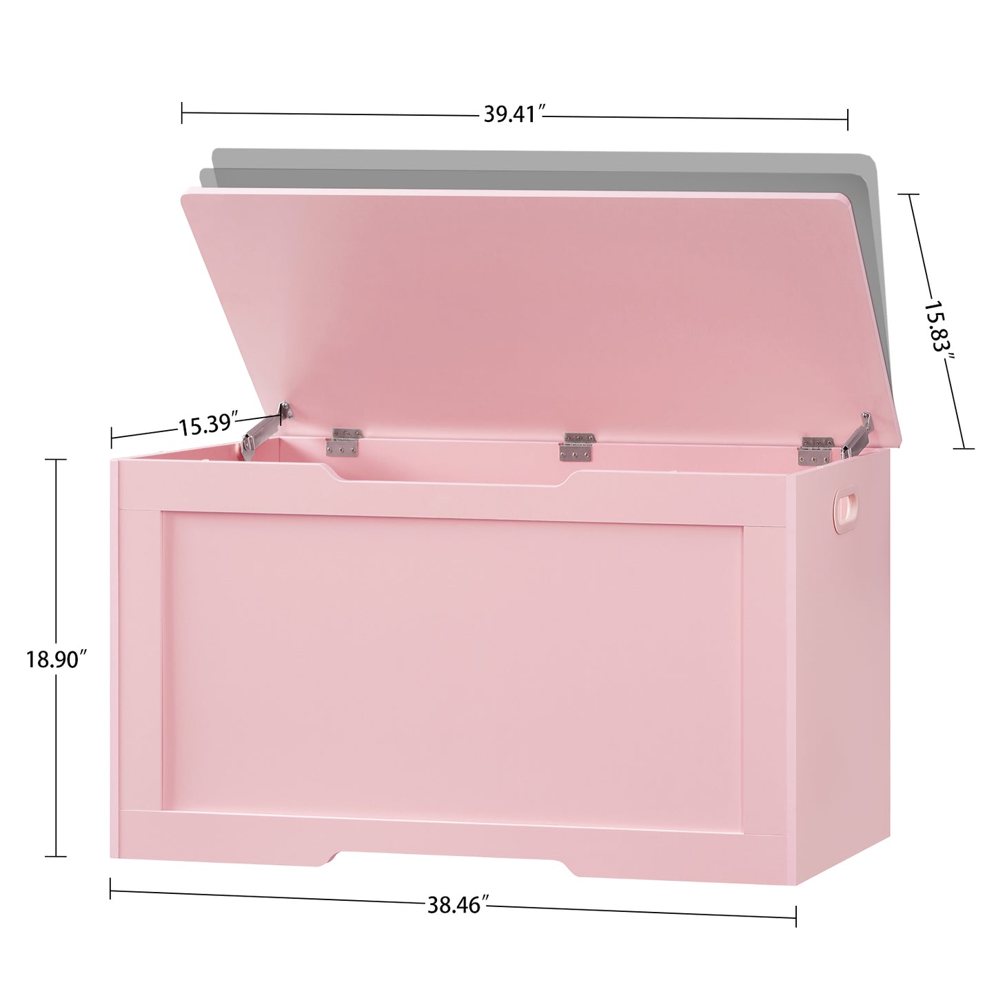 USIKEY 39.4” Storage Chest, Toy Box with 2 Safety Hinges, Storage Bench with Storage, Toy Chest for Bedroom