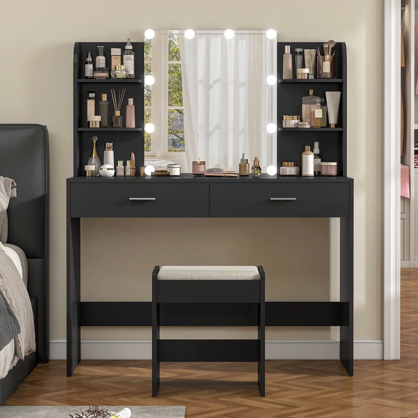 USIKEY Large Vanity Set with 10 Light Bulbs