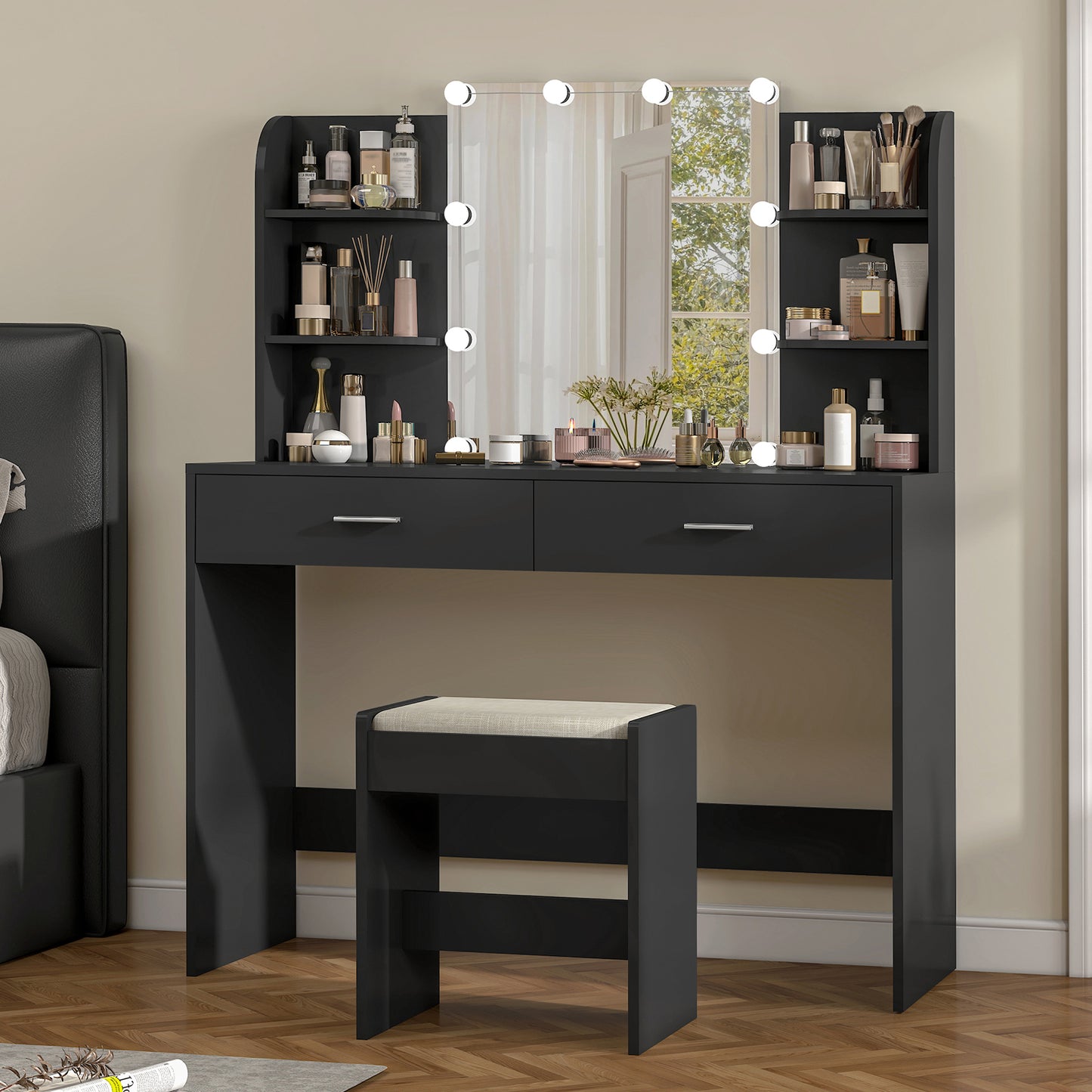 USIKEY Large Vanity Set with 10 Light Bulbs