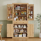 usikey 72?¡À Kitchen Pantry Cabinet, Tall Storage Cabinet with 4 Doors and 1 Drawer, Freestanding Cupboard with 6 Hanging Shelves and Adjustable Shelves for Kitchen, Dining Room,Living Room