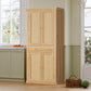 usikey 72?¡À Kitchen Pantry Cabinet, Tall Storage Cabinet with 4 Doors and 1 Drawer, Freestanding Cupboard with 6 Hanging Shelves and Adjustable Shelves for Kitchen, Dining Room,Living Room