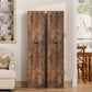 usikey Tall Bathroom Cabinet with Doors, Rattan Storage Cabinet with Adjustable Shelves, Freestanding Narrow Linen Cabinet for Living Room, Entryway, Kitchen, Home Office, Natural