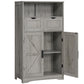 Bathroom Cabinet, Storage Cabinet with 2 Adjustable Drawers & 2 Barn Doors, Standing Cupboard with 2 Shelf, Floor Cabinet for Living Room, Home Office, Kitchen