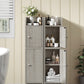 Bathroom Storage Cabinet, Narrow Cabinet with Doors and Adjustable Shelves, Corner Bathroom Cabinet, Bathroom Storage for Small Spaces