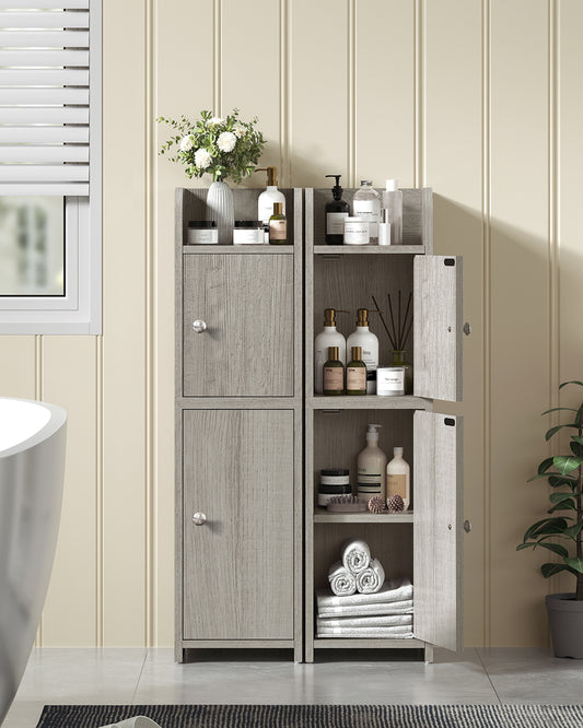 Bathroom Storage Cabinet, Narrow Cabinet with Doors and Adjustable Shelves, Corner Bathroom Cabinet, Bathroom Storage for Small Spaces