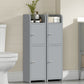 USIKEY Bathroom Storage Cabinet, Narrow Cabinet with Doors and Adjustable Shelves, Corner Bathroom Cabinet, Bathroom Storage for Small Spaces