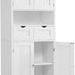 Tall Storage Cabinet, Bathroom Cabinet with Adjustable Shelf & 2 Drawers, Linen Cabinet, Floor Cabinet for Living Room, Entryway, Home Office