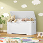 usikey 39.4” Toy Chest, Toy Box for living room, Storage Chest with 2 Safety Hinges, Lift Top Storage Bench, Storage Trunk, for Bedroom, Entryway, White