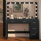 USIKEY 47.2" Large Vanity Desk with Lighted Mirror, 14 Lights, Makeup Vanity Table with 5 Large Drawers & Charging Station