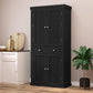 usikey 72?¡À Kitchen Pantry Cabinet, Tall Storage Cabinet with 4 Doors and 1 Drawer, Freestanding Cupboard with 6 Hanging Shelves and Adjustable Shelves for Kitchen, Dining Room,Living Room