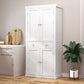 usikey 72?¡À Kitchen Pantry Cabinet, Tall Storage Cabinet with 4 Doors and 1 Drawer, Freestanding Cupboard with 6 Hanging Shelves and Adjustable Shelves for Kitchen, Dining Room,Living Room
