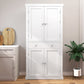 usikey 72?¡À Kitchen Pantry Cabinet, Tall Storage Cabinet with 4 Doors and 1 Drawer, Freestanding Cupboard with 6 Hanging Shelves and Adjustable Shelves for Kitchen, Dining Room,Living Room