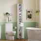 USIKEY Narrow Bathroom Storage Cabinet with Adjustable Shelves & Drawer, 71" H Tall Bathroom Cabinet, Slim Storage Cabinet for Small Spaces, White