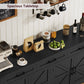 USIKEY Buffet Cabinet, 63” Large Sideboard Buffet Storage Cabinet with 3 Drawers, Farmhouse Coffee Bar with 4 Doors for Kitchen, Living Room