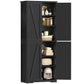 USIKEY 67"H Tall Storage Cabinet with 4 Doors, Farmhouse Accent Cabinet with Adjustable Shelves, for Bedroom, Living Room, Kicthen, White