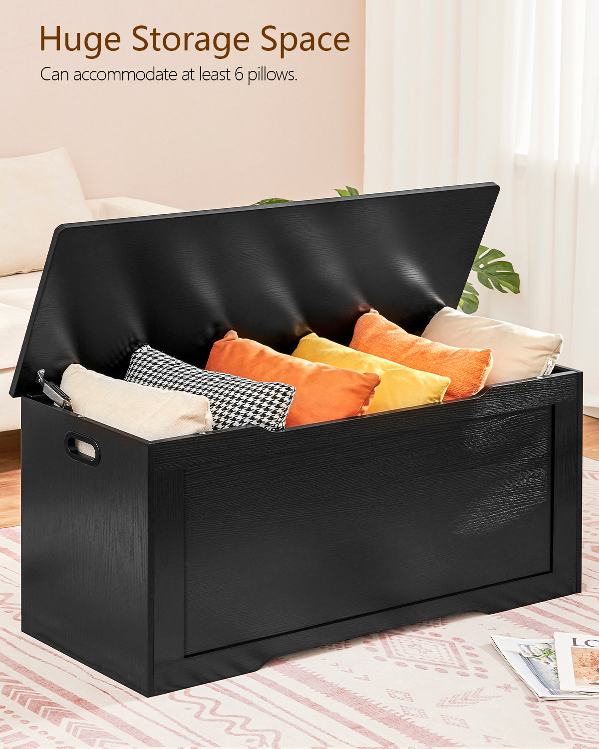 USIKEY 29.5" Storage Chest, Storage Bench with Storage