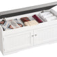 usikey Shoe Bench with Lift Top Storage, Storage Bench with Padded Seat Cushion, Entryway Bench with 2 Adjustable Shelves, for Entryway, Living Room, Bedroom