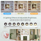 USIKEY Vanity Desk with Mirror and Lights, Power Outlet, Makeup Vanity with 9 Drawers & 6 Open Storage Shelves, 3 Lighting Modes Brightness Adjustable