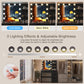 usikey Makeup Vanity Desk with Mirror and 10 LED Lights, Makeup Vanity Table with 4 Drawers, Vanity Desk Dressing Table with 2 Storage Shelves, 3 Color Modes Adjustable Brightness for Bedroom