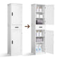 usikey 67“ Tall Bathroom Cabinet, Storage Cabinet with 4 Shelves & 2 Doors, Narrow Storage Cabinet for Bathroom, Living Room, Home Office, White