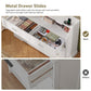 White Dresser for Bedroom, 6 Drawer Dresser with Charging Station & LED Lights, Dressers & Chests of Drawers, Dresser TV Stand for Bedroom, White