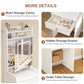 USIKEY Vanity Desk, Small Vanity with LED Lights, Makeup Vanity with Mirror for Bedrooms,Makeup Vanity Desk with 1 Drawers and 6 Shelves for White