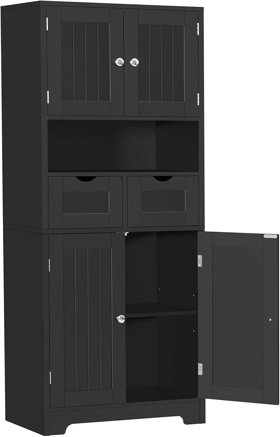 Tall Storage Cabinet, Bathroom Cabinet with Adjustable Shelf & 2 Drawers, Linen Cabinet, Floor Cabinet for Living Room, Entryway, Home Office