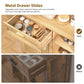 USIKEY Storage Cabinet, Floor Cabinet with Doors and Shelves, Coffee Bar Cabinet with Drawer, Organizer Cabinet for Living Room, Dining Room