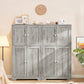 Storage Cabinet, Bathroom Cabinet with 4 Doors & Adjustable Shelf, Cupboard, Bathroom Floor Cabinet for Living Room, Entryway, Home Office, Grey