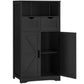 Bathroom Cabinet, Storage Cabinet with 2 Adjustable Drawers & 2 Barn Doors, Standing Cupboard with 2 Shelf, Floor Cabinet for Living Room, Home Office, Kitchen