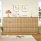 Usikey Fluted Dresser with 9 Drawers 63'' Wide Modern Dressers with Wood Chests of Drawers with Gold Handle &  Natural Wood TV Dresser for Bedroom