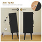 USIKEY Storage Cabinet with Rattan Door & 3 Drawers, Entryway Cabinet with Adjustable Shelf, Accent Cabinet for Living Room