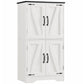 USIKEY Farmhouse Storage Cabinet with 2 Adjustable Shelves, Bathroom Cabinet with 4 Doors, Kitchen Cabinets, Cupboard for Kitchen, Living Room