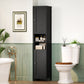 USIKEY 67" Tall Bathroom Cabinet with Adjustable Shelves and Doors, Narrow Bathroom Storage Cabinet for Small Space