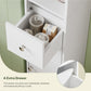 USIKEY Narrow Bathroom Storage Cabinet with Adjustable Shelves & Drawer, 71" H Tall Bathroom Cabinet, Slim Storage Cabinet for Small Spaces, White