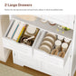 Usikey Kitchen Pantry Cabinet with Adjustable Shelf, Tall Storage Cabinet with 2 Drawers & 4 Door Shelves, Pantry Cabinets for Dining Room, White