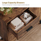 USIKEY Storage Cabinet with Rattan Door & 3 Drawers, Entryway Cabinet with Adjustable Shelf, Accent Cabinet for Living Room