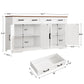 usikey Buffet Cabinet with Storage and Drawers, 55" Large Sideboard Buffet Cabinet with Adjustable Shelves and Doors, Modern Coffee Bar for Kitchen, Living Room, White