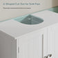 USIKEY Pedestal Sink Storage Cabinet with 2 Doors and Shelf, Under Sink Cabinet, Bathroom Sink Cabinet with U-Shape, White