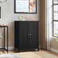 Storage Cabinet with 2 Doors & Adjustable Shelf, Bathroom Cabinet, Armoire de Rangement for Living Room, Entryway, Home Office, Black