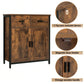 USIKEY Storage Cabinet, Industrial Floor Cabinet with 2 Drawers & Doors, Freestanding Storage Cabinet with  Shelf, for Living Room, Bedroom, Kitchen