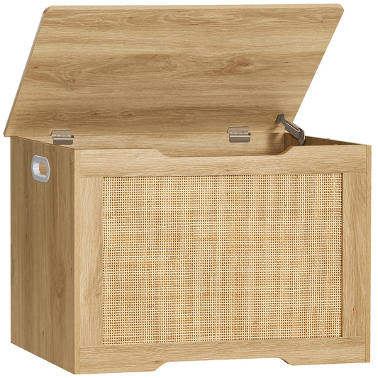 USIKEY 29.5" Storage Chest, Rattan Storage Bench with Storage